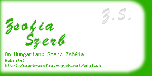 zsofia szerb business card