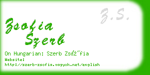 zsofia szerb business card